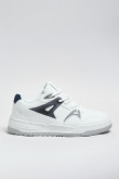 Tenis cremas claros casuales con contrastes y cordones