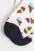 Medias tobilleras unicolores con diseños de helados