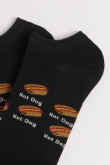 Medias unicolores tobilleras con diseños de comida