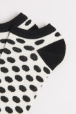 Medias unicolores tobilleras con contrastes y puntos