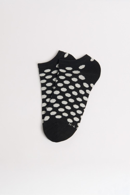 Medias unicolores tobilleras con contrastes y puntos