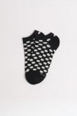 Medias unicolores tobilleras con contrastes y puntos