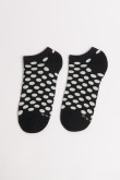 Medias unicolores tobilleras con contrastes y puntos