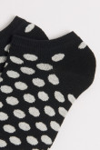 Medias unicolores tobilleras con contrastes y puntos