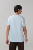 Camiseta con puños y cuello redondo en rib unicolor