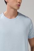 Camiseta con puños y cuello redondo en rib unicolor