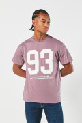 Camiseta en algodón lila cuello redondo con arte college