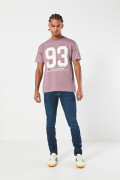 Camiseta en algodón lila cuello redondo con arte college