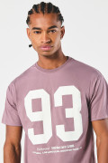 Camiseta en algodón lila cuello redondo con arte college