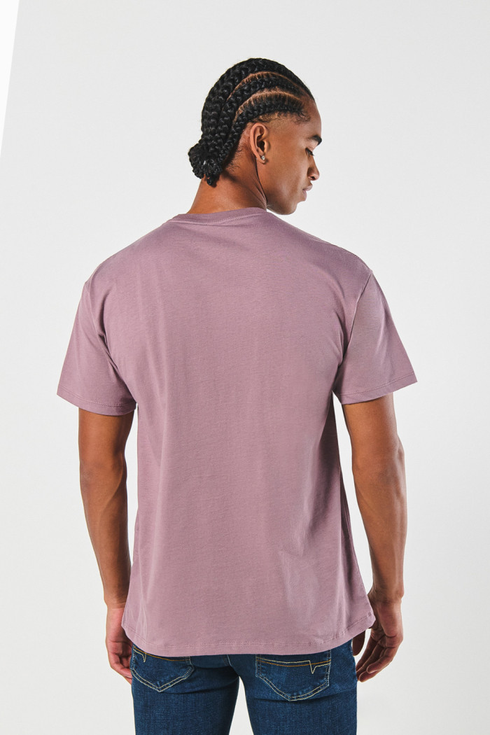 Camiseta en algodón lila cuello redondo con arte college