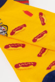 Medias tobilleras unicolor con diseños de hot dog y contrastes