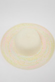Sombrero crema claro con efecto jaspeado colorido