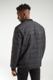 Chaqueta bomber acolchada unicolor con cuello y puños tejidos